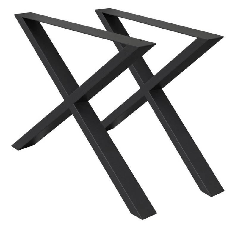 ECD Germany Tischbein 2x Tischbeine X-Design pulverbeschichtete Stahl Industriedesign, Tischgestell Kreuzgestell 60x72 cm Metall Tischkufen ECD Germany Tischbein 2x Tischbeine X-Design pulverbeschichtete Stahl Industriedesign, Tischgestell Kreuzgestell 60x72 cm Metall Tischkufen von ECD Germany