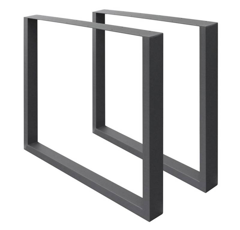 ECD Germany Tischbein 2x Tischkufen aus Vierkantprofilen aus pulverbeschichtete Stahl, Tischgestell modernes Industriedesign Möbelfüße aus Metall von ECD Germany