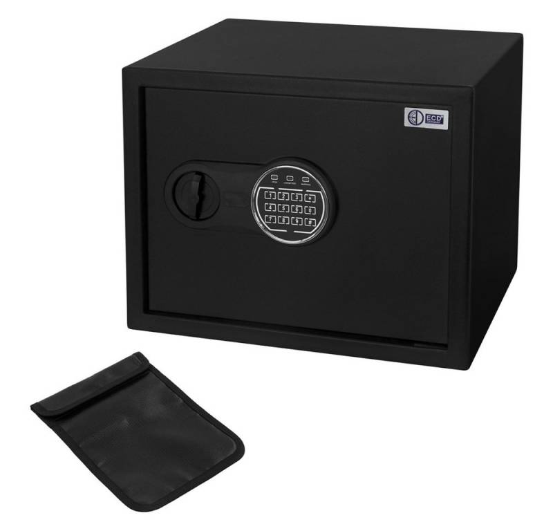 ECD Germany Tresor Elektronischer Safe, Wandtresor mit PIN-Code, Schlüssel & Sensorlicht, Zimmersafe 27L mit Digitaler Tastatur, Möbeltresor ECD Germany Tresor Elektronischer Safe, Wandtresor mit PIN-Code, Schlüssel & Sensorlicht, Zimmersafe 27L mit Digitaler Tastatur, Möbeltresor von ECD Germany