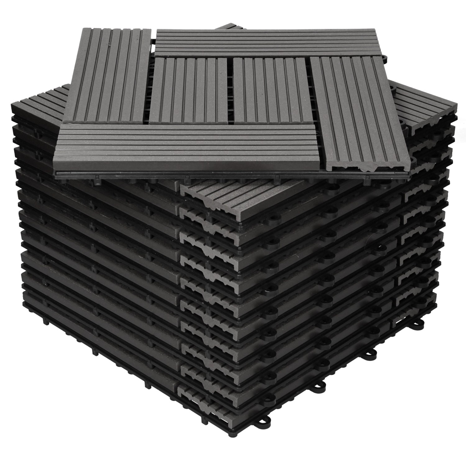 ECD Germany WPC Terrassenfliesen 30x30 cm 11Er Spar Set Anthrazit Mosaik ECD Germany WPC Terrassenfliesen 30x30 cm 11Er Spar Set Anthrazit Mosaik von ECD Germany