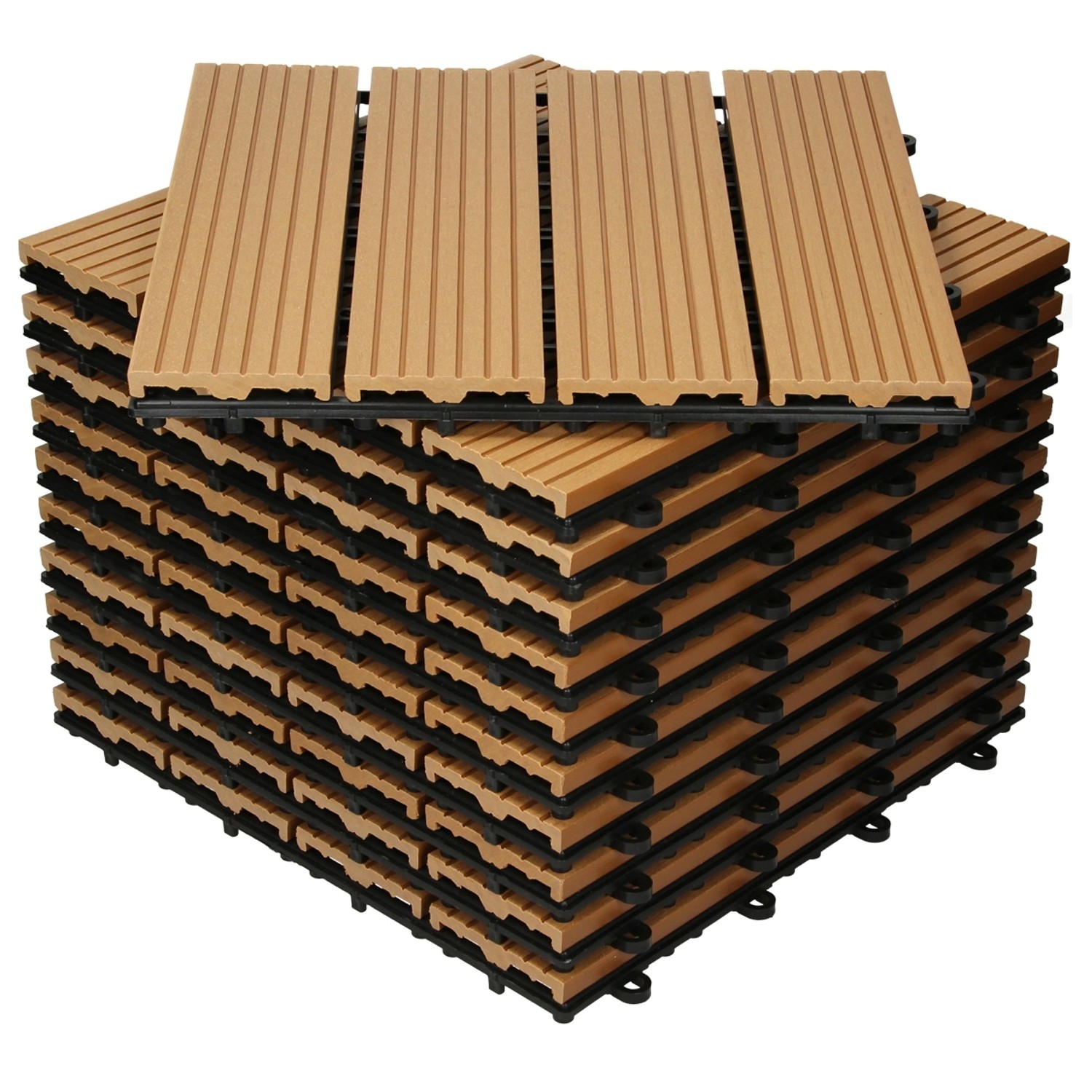 ECD Germany WPC Terrassenfliesen 30x30 cm 55er Spar Set Teak in Holzoptik Garten ECD Germany WPC Terrassenfliesen 30x30 cm 55er Spar Set Teak in Holzoptik Garten von ECD Germany
