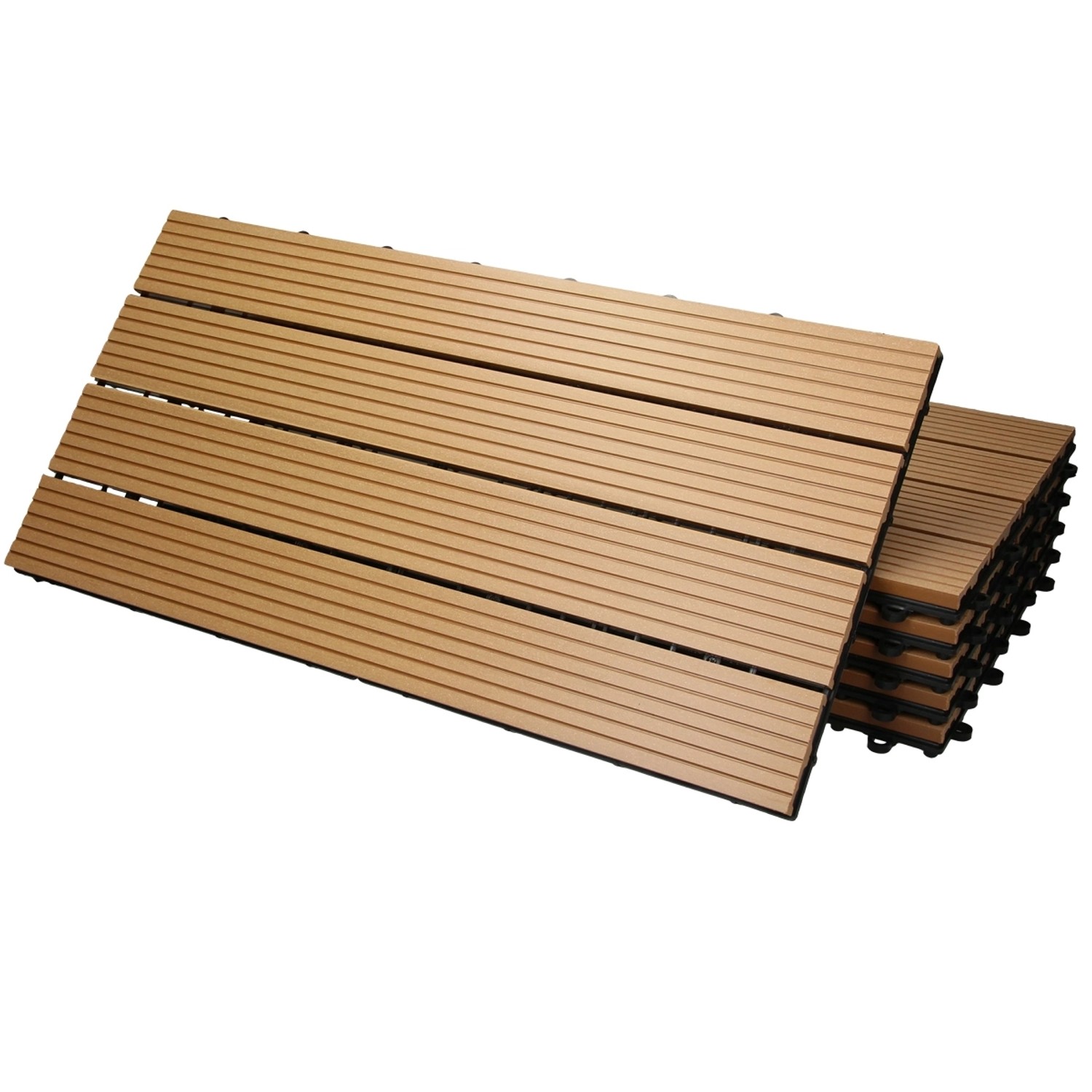 ECD Germany WPC Terrassenfliesen 60x30 cm 18Er Spar Set Teak in Holzoptik ECD Germany WPC Terrassenfliesen 60x30 cm 18Er Spar Set Teak in Holzoptik von ECD Germany