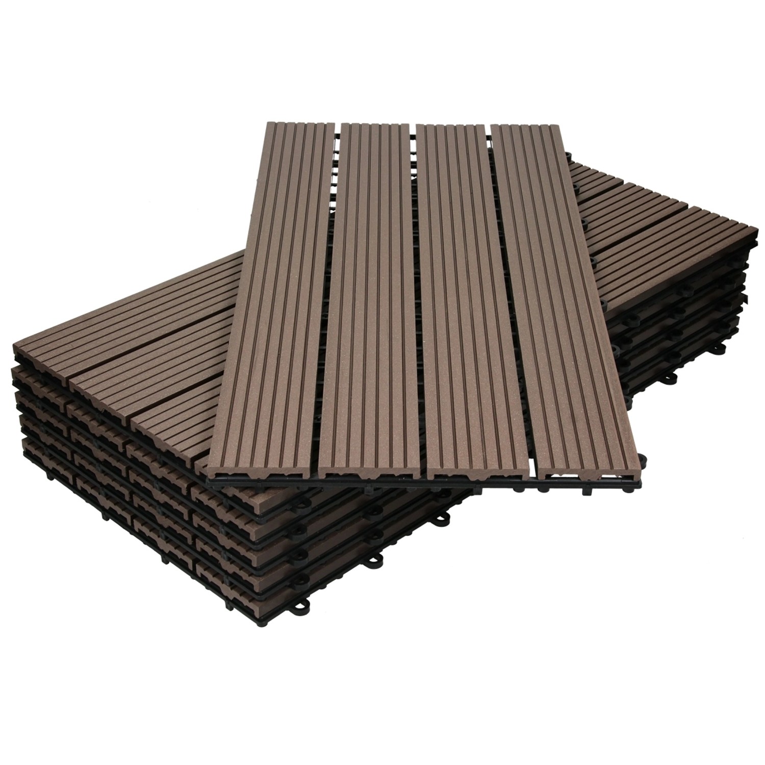 ECD Germany WPC Terrassenfliesen 60x30cm 30er Spar Set Dunkelbraun in Holzoptik ECD Germany WPC Terrassenfliesen 60x30cm 30er Spar Set Dunkelbraun in Holzoptik von ECD Germany