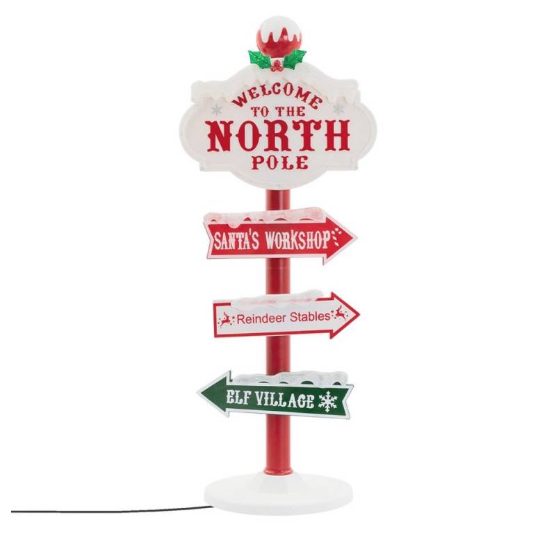 ECD Germany Weihnachtsfigur LED Weihnachtsdeko Wegweiser Weihnachtsbeleuchtung Nordpol Schild Deko, Richtungsweiser 95cm 59 bunte LEDs 4 beschrifteten Planken Innen/Außen ECD Germany Weihnachtsfigur LED Weihnachtsdeko Wegweiser Weihnachtsbeleuchtung Nordpol Schild Deko, Richtungsweiser 95cm 59 bunte LEDs 4 beschrifteten Planken Innen/Außen von ECD Germany