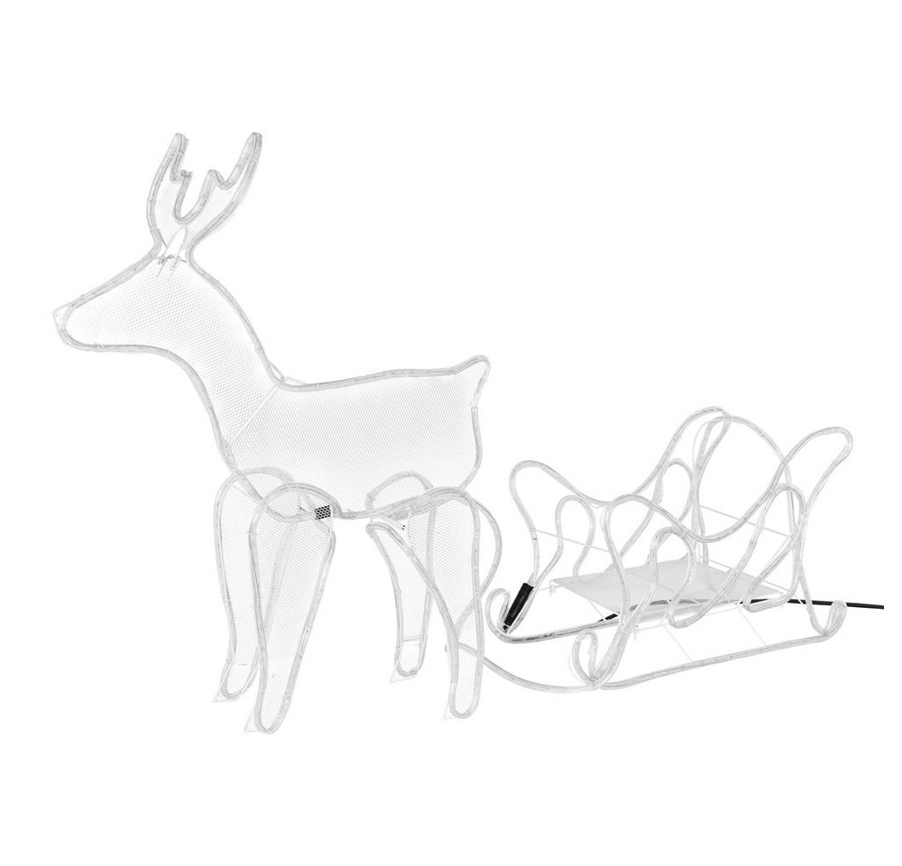 ECD Germany Weihnachtsfigur Lichterschlauch LED Beleuchtung Gartenleuchte Weihnachtshirsch Rentier, LED Rentier mit Schlitten 504 LEDs für Innen & Außen IP44 Warmweiß ECD Germany Weihnachtsfigur Lichterschlauch LED Beleuchtung Gartenleuchte Weihnachtshirsch Rentier, LED Rentier mit Schlitten 504 LEDs für Innen & Außen IP44 Warmweiß von ECD Germany