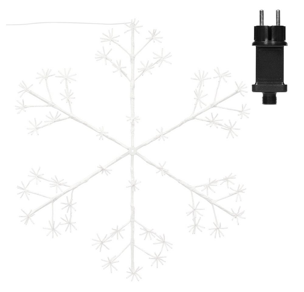 ECD Germany Weihnachtsfigur LED-Schneeflocke Weihnachtsbeleuchtung Fenstersilhouette Fenster Deko, 384 warmweiße LEDs 120cm für Innen/Außen IP44 Wasserdicht von ECD Germany