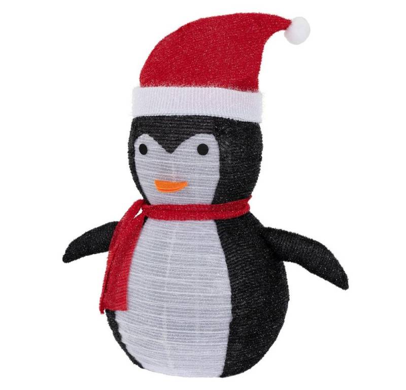 ECD Germany Weihnachtsfigur Winter Gartenfigur Beleuchtete Garten Weihnachtsdekoration Winterdeko, Pinguin mit 30 LEDs & Timer für Innen & Außen faltbar Warmweiß von ECD Germany