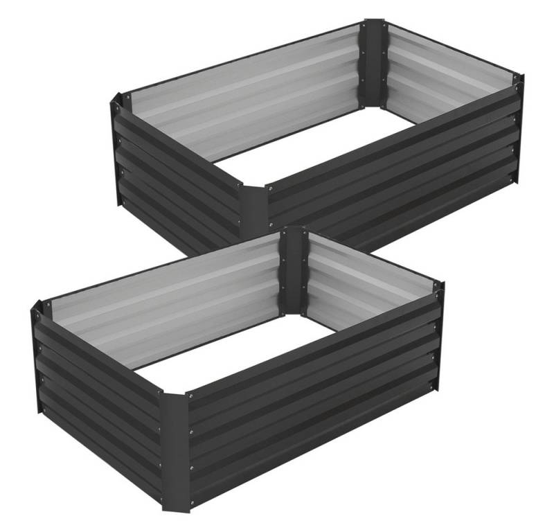 ML-DESIGN Hochbeet Pflanzkasten aus Metall für Garten, rostfrei, Blumenkasten Kräuterbett (2 St), Pflanzbeet 150L Outdoor Gemüsebeet Pflanzbeet Blumenbeet Frühbeet von ECD Germany
