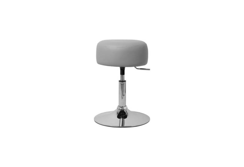 ML-DESIGN Hocker Schminkhocker ergonomisch mit Kunstleder-Bezug aus verchromtem Stahl (1 St), Sitzhocker höhenverstellbar Hellgrau Polsterhocker Drehhocker von ECD Germany