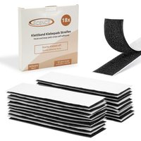 18x Klett Klebepads Streifen Schwarz Klettband selbstklebend, Klettverschluss von ECENCE