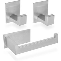 1x Toilettenpapierhalter + 2x Handtuchhaken Badezimmerset selbstklebend von ECENCE