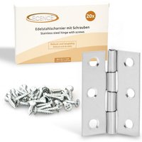 20x Edelstahl Scharnier (44x32x1mm / 1.73x1.26x0.04inch) mit Schrauben Edelstahl Tür-Scharnier Türband Beschlag von ECENCE