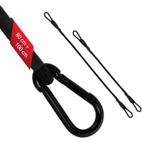 Ecence - 2x Spanngummi mit Karabiner 1x 100cm + 1x 80cm in Schwarz Latex Spanngurte von ECENCE