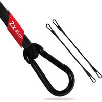 2x Spanngummi mit Karabiner 80cm in Schwarz Latex Spanngurte Gepäckspanner von ECENCE