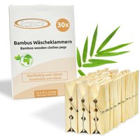 30x Wäscheklammern Holzklammern Bambus 72 x 17 x 12mm Bastel-klammern Holz Socken von ECENCE