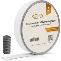 Ecence - 3m Metallband selbstklebend starke Haftung mit 10x Ferrit Magneten von ECENCE