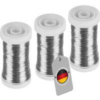3x Myrtendraht geglüht aus Eisen in der Farbe Silber Blumendraht 100m von ECENCE