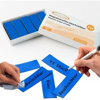 Ecence - 75 Magnetstreifen beschreibbar Etiketten Magnete Schilder Blau 60x20mm von ECENCE