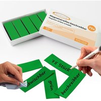 Ecence - 75 Magnetstreifen beschreibbar Etiketten Magnete Schilder Grün 60x20mm von ECENCE