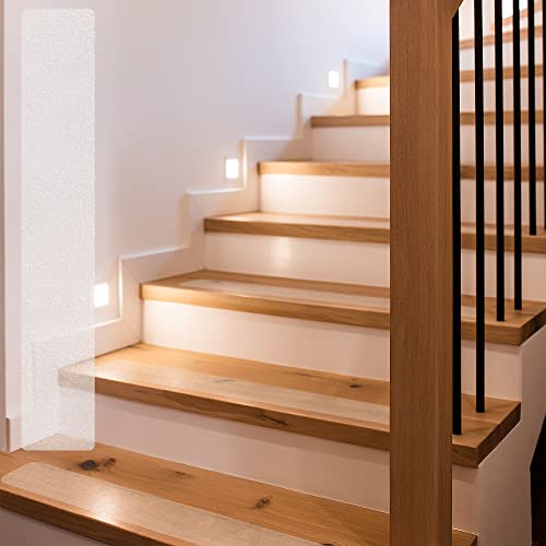 ECENCE 16 Stück Treppenstufen Antirutsch Treppenstufen Matten Transparent für Holz, Fliesen, Stein und andere Glatte Böden, Rutschschutz Treppe, Selbstklebend 60x10cm von ECENCE