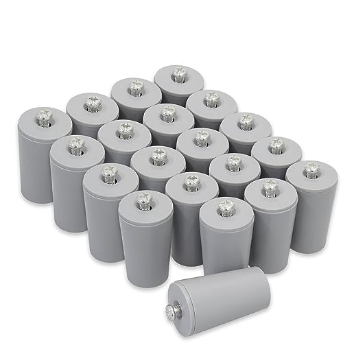 ECENCE Anschlagpuffer Stopper für Rollladen, 20er Set 40mm inkl. Schraube Grau, Endanschlag, Rollladen Schutz komplett von ECENCE