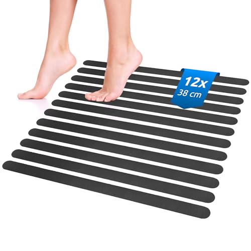 ECENCE Anti-Rutsch Streifen Aufkleber für Dusche & Badewanne, Schwarz, Selbstklebend & rutschfest 12er Set Antirutschmatte Badewanne, Anti Rutsch Pads Dusche ECENCE Anti-Rutsch Streifen Aufkleber für Dusche & Badewanne, Schwarz, Selbstklebend & rutschfest 12er Set Antirutschmatte Badewanne, Anti Rutsch Pads Dusche von ECENCE