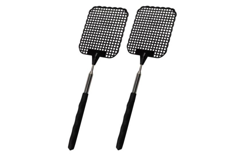 ECENCE Fliegenwedler 2er Set ausziehbare Fliegen-klatschen Schwarz 26cm von ECENCE