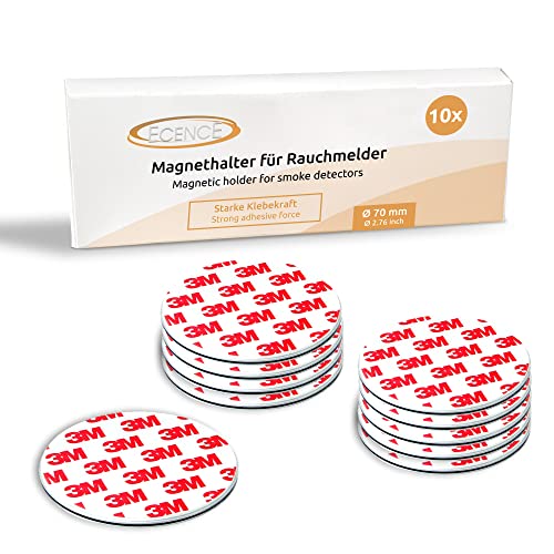 ECENCE Rauchmelder Magnethalter 10 Stück Selbstklebende Magnethalterung für Rauchmelder Ø 70mm schnelle & sichere Montage ohne Bohren und Schrauben für alle Feuermelder und Rauchwarnmelder ECENCE Rauchmelder Magnethalter 10 Stück Selbstklebende Magnethalterung für Rauchmelder Ø 70mm schnelle & sichere Montage ohne Bohren und Schrauben für alle Feuermelder und Rauchwarnmelder von ECENCE