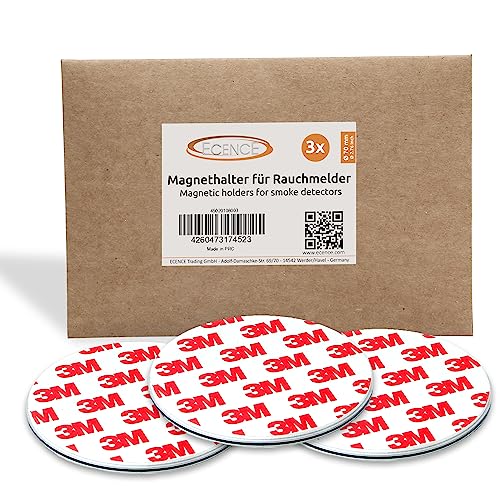 ECENCE Rauchmelder Magnethalter 3 Stück Selbstklebende Magnethalterung für Rauchmelder Ø 70mm schnelle & sichere Montage ohne Bohren und Schrauben für alle Feuermelder und Rauchwarnmelder ECENCE Rauchmelder Magnethalter 3 Stück Selbstklebende Magnethalterung für Rauchmelder Ø 70mm schnelle & sichere Montage ohne Bohren und Schrauben für alle Feuermelder und Rauchwarnmelder von ECENCE