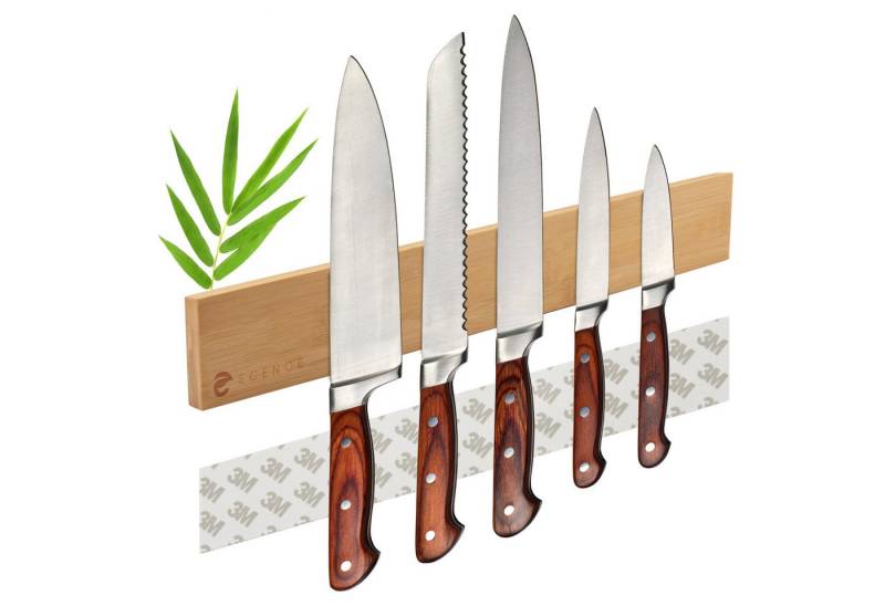 ECENCE Wand-Magnet Messer-Leiste Bambus Messerleiste magnetisch Messerblock von ECENCE