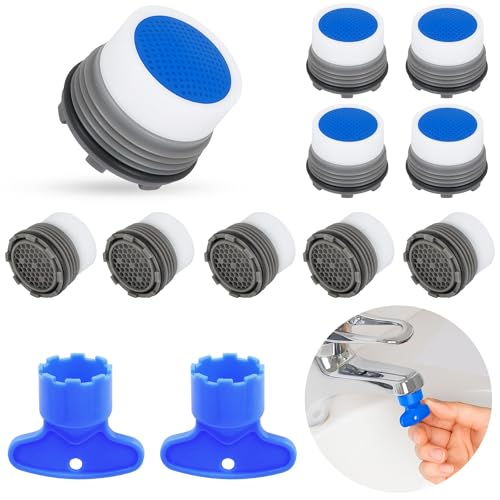 ECENCE Wasserhahneinsatz - 10 Stück - Strahlregler 16,5mm - praktisches Wasserhahn Sieb Kunststoff - Ersatzfilter Einsatz aus ABS für Wasserhähne von ECENCE