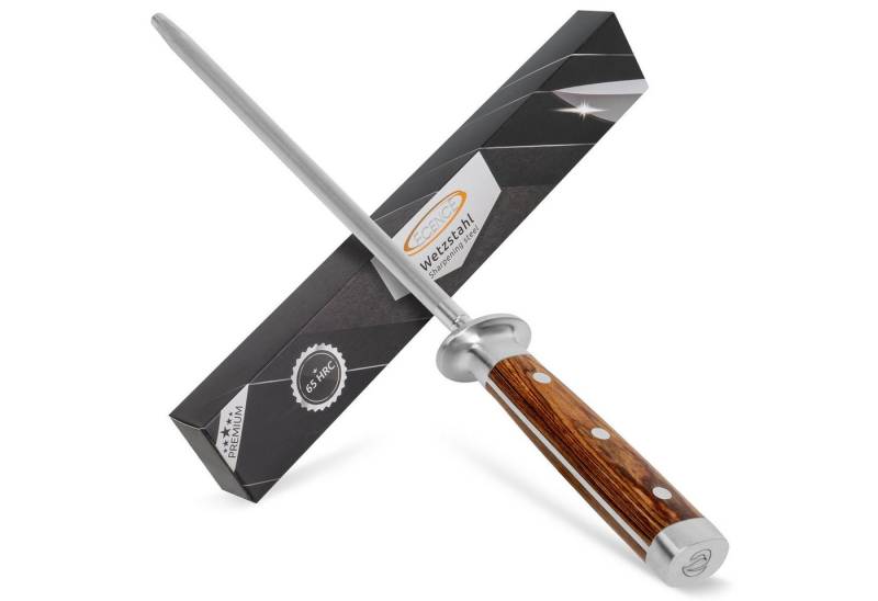 ECENCE Wetzstab Messerschärfer Wetzstahl aus Edelstahl (65HRC) von ECENCE