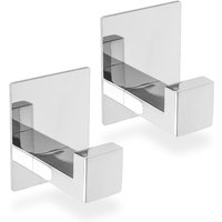 Ecence - 2x Handtuchhaken ohne Bohren selbstklebend Chrom Handtuchhalter Edelstahl von ECENCE