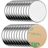 Ecence - Neodym Klebe-Magnete 20x selbstklebend Magnet Scheibe stark rund klein 10x1,5mm von ECENCE
