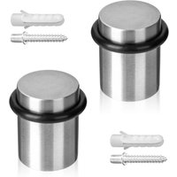 Ecence - Türstopper Boden zum Schrauben 2x Türaufhalter Edelstahl Ø30x40mm gebürstet von ECENCE