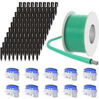 Ecence - Zubehör Reparatur-Set Mähroboter 50m Begrenzungskabel + 10x Verbinder+ 100x von ECENCE