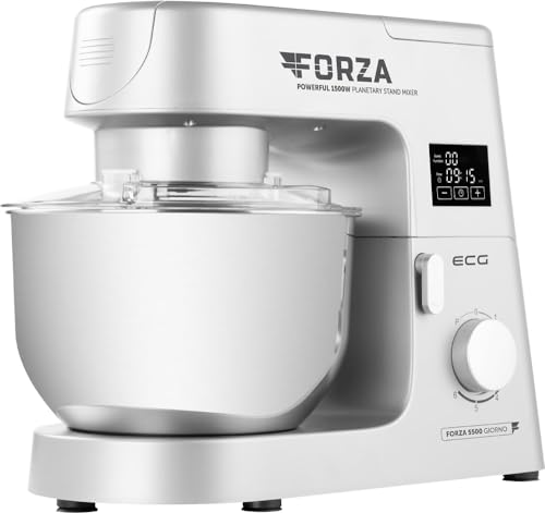 ECG FORZA 5500 Küchenmaschine Silber 1500 W Touch Display LED Silber von ECG