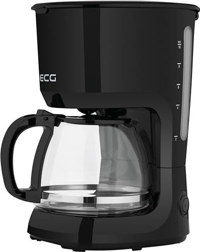 ECG KP 2116 Easy,Drip-brew coffee machine, 1,25 litre water tank capacity, Schwarz von ECG