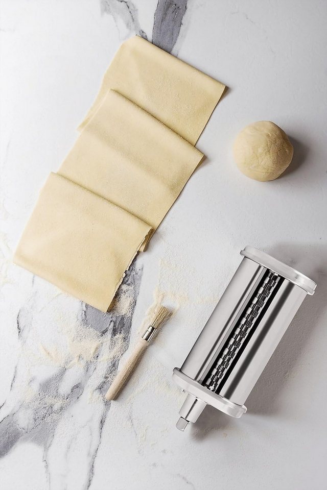 ECG Küchenmaschinen Zubehör-Set ECG Nudelvorsatz FORZA 6000 Fettuccine, Hochwertiger Edelstahlkörper von ECG