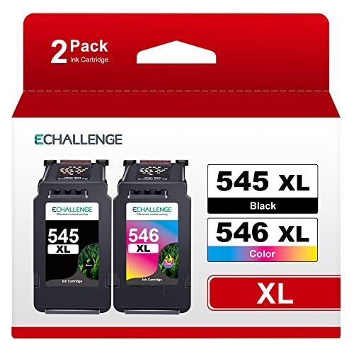 ECHALLENGE PG-545XL CL-546XL für Canon Druckerpatronen 545 546 XL Multipack Patronen für tr4550 Patronen PIXMA MX495 TS3150 TR4551 MX490 MG3050 TS3350 MG2950 MG2550S TS3151 TR4500(1 Schwarz, 1 Farbe) von ECHALLENGE