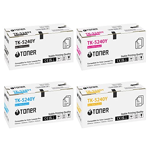 ECHALLENGE TK-5240K TK5240 Toner Kompatibel für Kyocera TK5240K TK-5240 TK-5240C TK-5240M TK-5240Y ECOSYS M5526cdw M5526cdn P5026cdw P5026cdn (Schwarz Cyan Gelb Magenta, 4er-Pack) von ECHALLENGE