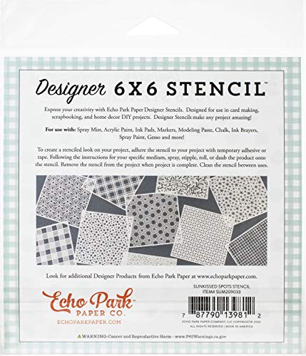 ECHO PARK PAPER Company Schablone, Sunkissed Spots, Summertime, Einheitsgröße von Echo Park Paper