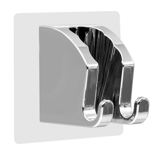 ECHOBUY Duschkopfhalterung Ohne Bohren, halterung duschkopf Verstellbare Brausehalter mit 2 Haken für Handbrause, Duschkopfhalterung für Bad, Dusche, Kinder, Erwachsene, Haustiere von ECHOBUY