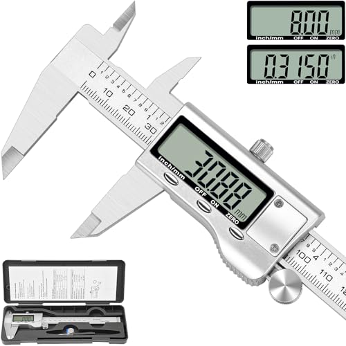 Messschieber Digital 150mm Schieblehre Digital Edelstahl mit Großem LCD-Bildschirm Zoll und Millimeter-Umwandlung Digital Caliper für Haushalt und Industrie Messung von ECHOBUY