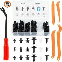 100 Stück Auto-Halteklammern, Nieten-Kunststoff-Autoklammern, Auto-Befestigungsclip und 4 Stück Auto-Entfernungswerkzeuge mit 1 Stück 100 Stück Auto-Halteklammern, Nieten-Kunststoff-Autoklammern, Auto-Befestigungsclip und 4 Stück Auto-Entfernungswerkzeuge mit 1 Stück von ECHOO