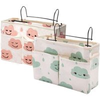 Nacht-Aufbewahrungstasche, 2er-Pack Nachttisch-Organizer-Tasche zur Nachttisch-Aufbewahrung für Fernbedienung, Regal, Ladegerät, Kabel, Nacht-Aufbewahrungstasche, 2er-Pack Nachttisch-Organizer-Tasche zur Nachttisch-Aufbewahrung für Fernbedienung, Regal, Ladegerät, Kabel, von ECHOO
