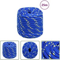 The Living Store Bootsseil Blau 16 mm 25 m Polypropylen - Bootsseil - Schiffsseil - Polyesterseil - Liegeplatzseil - Tauwerk The Living Store Bootsseil Blau 16 mm 25 m Polypropylen - Bootsseil - Schiffsseil - Polyesterseil - Liegeplatzseil - Tauwerk von ECHOO