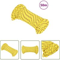The Living Store Bootsseil Gelb 4 mm 50 m Polypropylen - Bootsseil - Schiffsseil - Polyesterseil - Marineleinen - Leine von ECHOO
