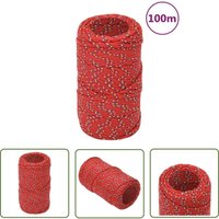 The Living Store Bootsseil Rot 2 mm 100 m Polypropylen - Bootsseil - Schiffsseil - Polyesterseil - Marinelseil - Leinen von ECHOO