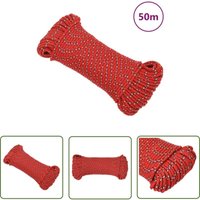 The Living Store Bootsseil Rot 5 mm 50 m Polypropylen - Bootsseil - Schiffsseil - Polyesterseil - Leinen - Marineleine von ECHOO
